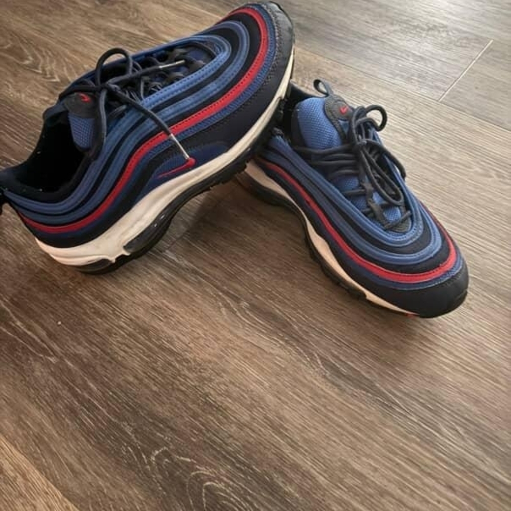 Nike Boys Air Max 97 Blue and Red Sneakers